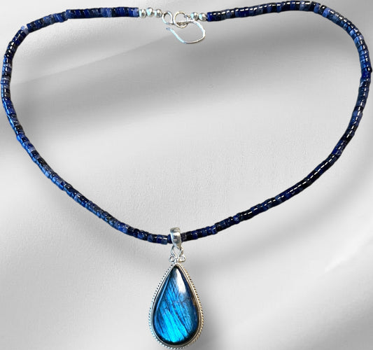 Necklace - Labradorite and Sodalite - sterling