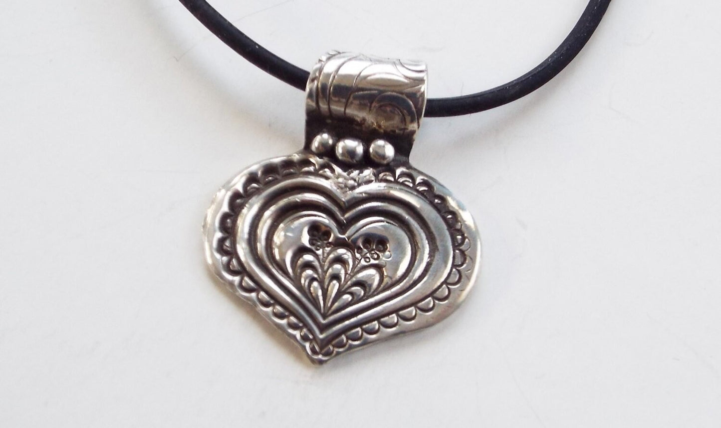 Fine Silver Heart Pendant