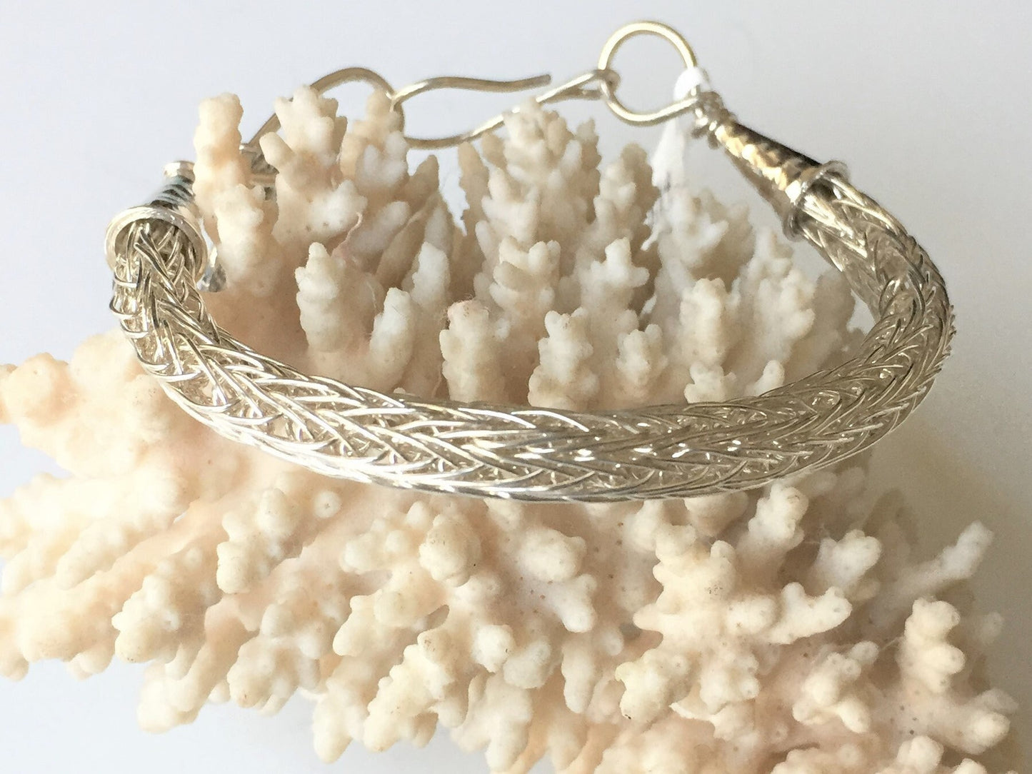 Woven silver bracelet, handwoven, ancient, coin, gift for her, small bracelet