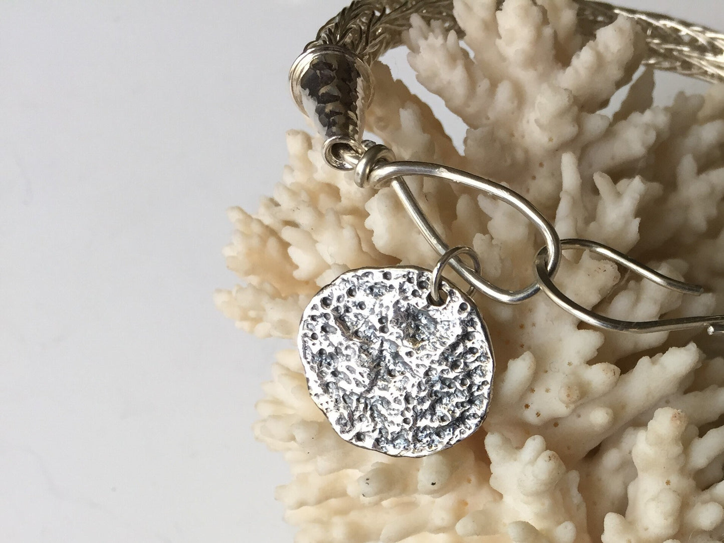 Woven silver bracelet, handwoven, ancient, coin, gift for her, small bracelet
