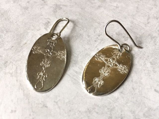 Fine Silver Cross Earrings