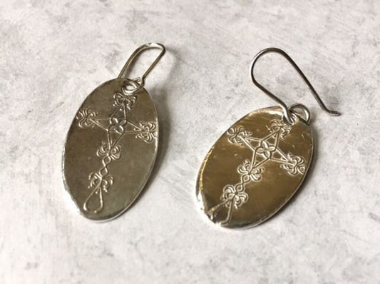 Fine Silver Cross Earrings