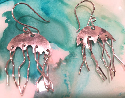 Earrings - Jellyfish Argentium silver
